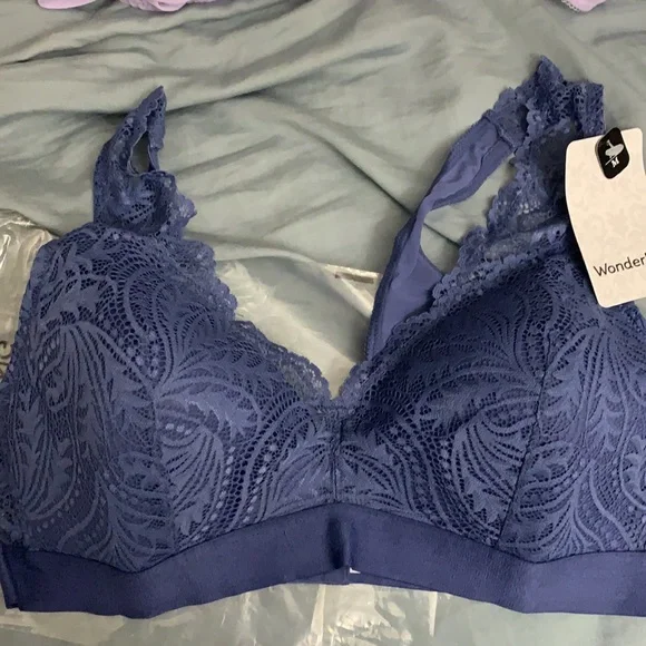 New Wonderbra x 2 blue and purple unwired thin padded - Picture 7 of 11